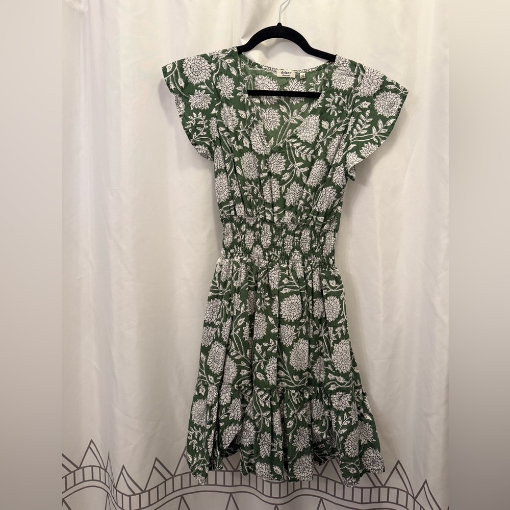 Dylan floral green fit and flare dress